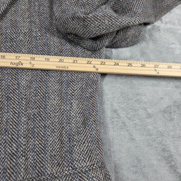Vintage Woolrich Sport Coat Mens 46R Blue Herringbone Wool Tweed Blazer Jacket - Picture 8 of 11